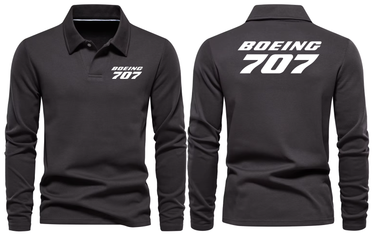BOEING 707 LOGO LONG SLEEVE POLO